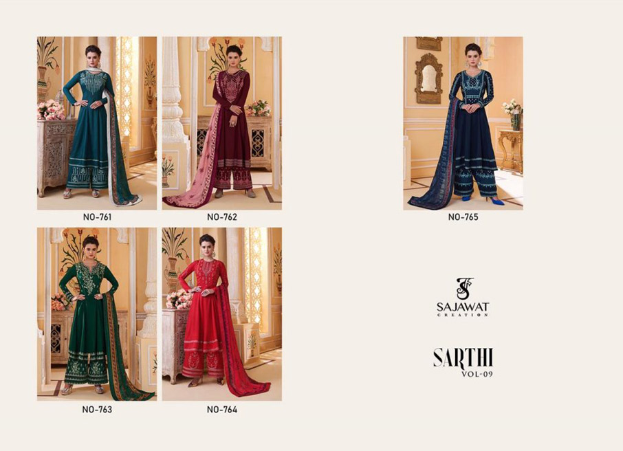 Sarthi Vol-9 Muslin Semi-Stitch Salwar Suits Set Sarthi Vol-9 Muslin Semi-Stitch Salwar Suits Set